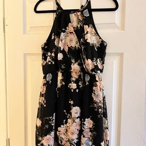 Black Floral Mini Dress